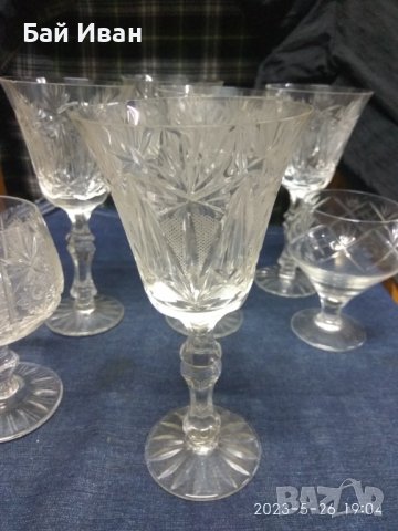 СТАРИ КРИСТАЛНИ ЧАШИ, снимка 4 - Сервизи - 40834828