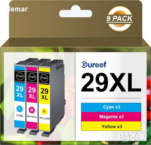 Касети с мастило Gureef 29XL за Epson, 9 броя