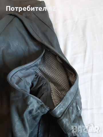 яке "Trapper" естествена кожа, сиво,№58 свалящи се ръкави, снимка 6 - Якета - 52311336