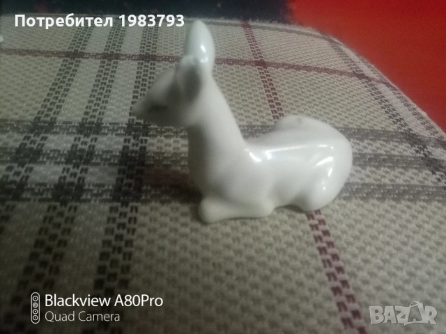 Стара соц порцеланова сърна на Стойко Пеев., снимка 2 - Статуетки - 51710043