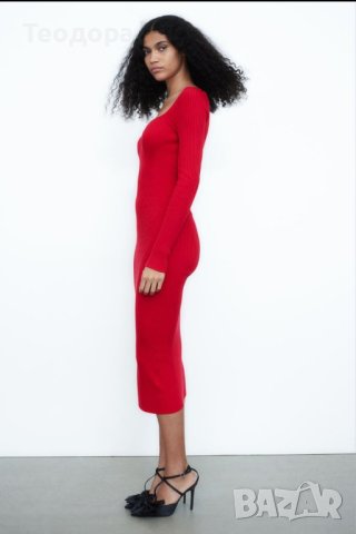Червена рокля H&M, снимка 5 - Рокли - 43533961
