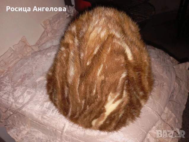 Винтидж дамска шапка с естествен косъм от естествена кожа , снимка 2 - Шапки - 51401917