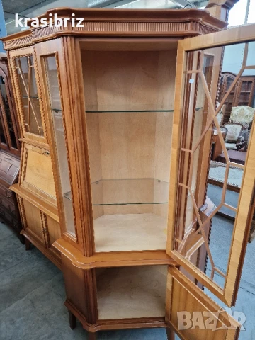 Масивна Ъглова Витрина -внос от Германия! , снимка 4 - Секции и витрини - 50640902