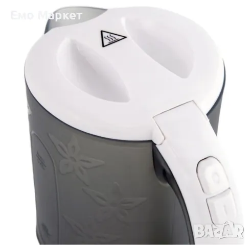 Електрическа кана Adler AD1268, 600W, 0.6l, Сиво с бяло. Гаранция 24 месеца , снимка 2 - Кани - 49452464