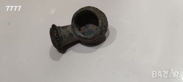 Старинна османска бронзова лула за опиум - тютюн , снимка 6 - Антикварни и старинни предмети - 39584384