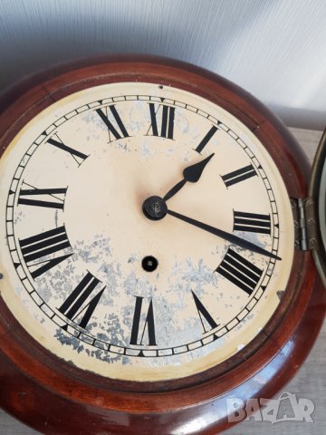 Стар стенен механичен английски часовник, снимка 5 - Стенни часовници - 38376609