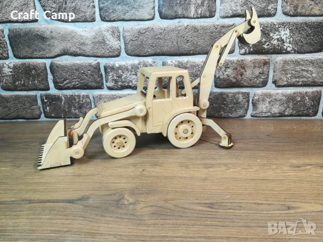 Дървен макет на Багер - Craft Camp, снимка 12 - Коли, камиони, мотори, писти - 43281737