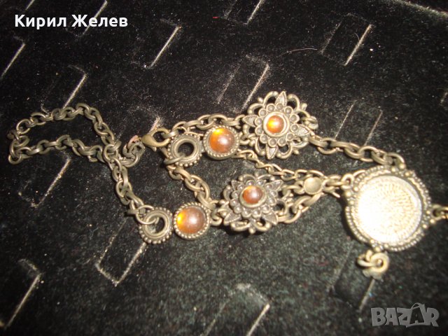 ВИНТИДЖ ОГЪРЛИЦА КОЛИЕ МЕСИНГ с КАТАЛИН РЕТРО АРТ 4975, снимка 4 - Колиета, медальони, синджири - 32265479