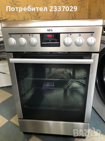 Кер.готварска печка:АЕГ-50см-1год гаранция,инокс+черно,дисплей,пуш бутони,нов мострен модел,клас:А++, снимка 2 - Печки, фурни - 53473713