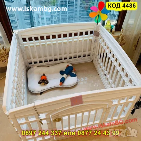 Пластмасова кошара за кучета 4 панела – 91×91×60 см - КОД 4486, снимка 12 - За кучета - 50337869