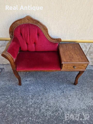 Уникална антикварна английска салонна пейка , снимка 4 - Антикварни и старинни предмети - 47876996