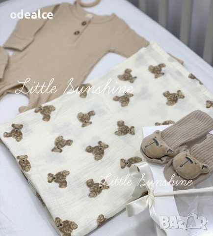 Organic Baby Bear - ЛИМИТИРАНА подаръчна кутийка за бебе, 4 части, снимка 4 - Комплекти за бебе - 43983728
