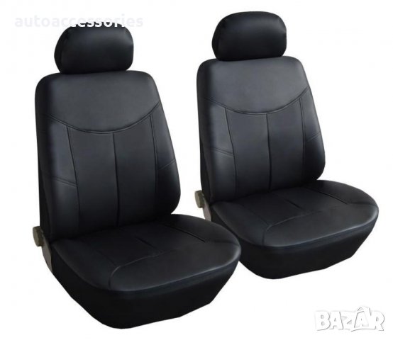1 + 1 Универсални калъфи за предни седалки на автомобил бус , тапицерия от еко кожа в черно TAP360