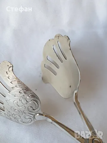 Посребрена щипка, снимка 4 - Антикварни и старинни предмети - 50105019