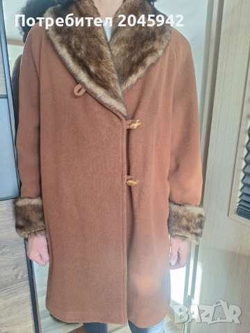 Дамско палто в кафяв цвят, снимка 4 - Палта, манта - 52975162