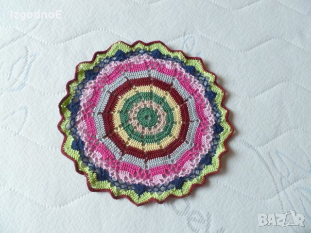 2 красиви цветни каренца плетени на една кука, снимка 2 - Декорация за дома - 28850543