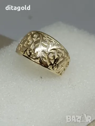 Нов 14К златен пръстен, класически български модел, снимка 1