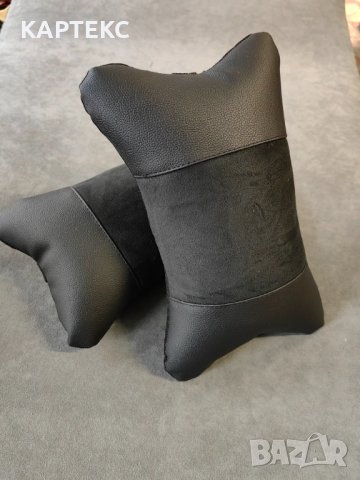 Възглавници за автомобилна седалка / Алкантара и Кожа/ черно с черен шев, снимка 3 - Аксесоари и консумативи - 39498315