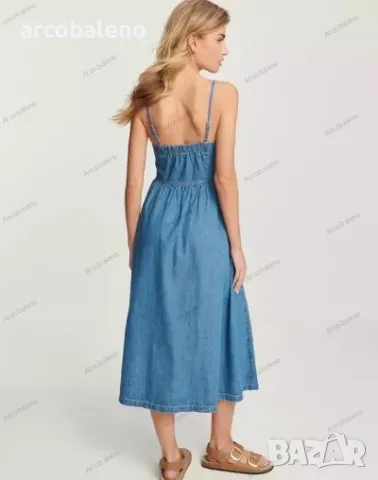 Модна дамска дънкова рокля с презрамки, снимка 5 - Рокли - 48585796