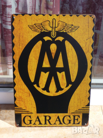 Метална табела кола A M AA гараж сервиз ремонти емблема лого, снимка 1 - Декорация за дома - 44875407