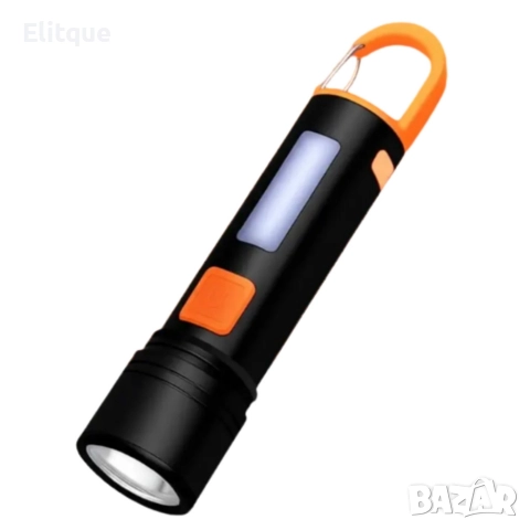 Презареждащ се LED фенер с висока яркост – USB Type-C, мащабируем лъч, компактен дизайн с карабинер, снимка 6 - Лед осветление - 52819982