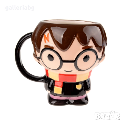 Керамична 3D чаша Harry Potter – магьосник с шал и очила, 200 мл