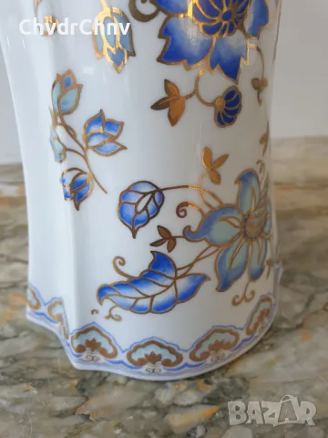 Limoges 26см/Лимож стара френска порцеланова ваза/цветя-злато, снимка 7 - Вази - 49247193