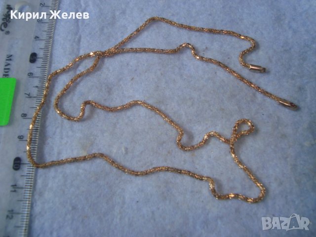 ПОЗЛАТЕНО КОЛИЕ ЛАНЕЦ - НЕРЪЖДАЕМА СТОМАНА КРАСИВА ВИНТИДЖ ПЛЕТКА 26750, снимка 4 - Колиета, медальони, синджири - 37743067