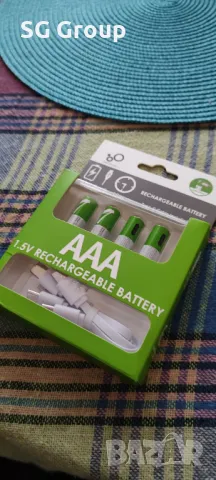 Акумулаторни li-On презареждащи се ААА Usb C батерии + Кабел. 