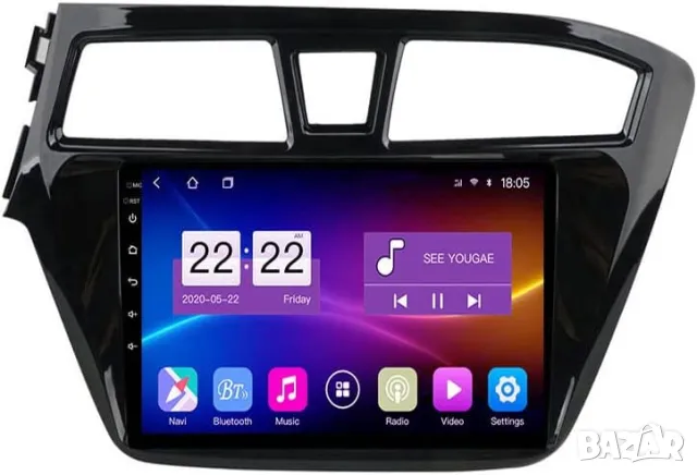 Мултимедия, за Hyundai I20 2016, Двоен дин, Навигация, дисплей, плеър, екран, Android, Андроид, i20 