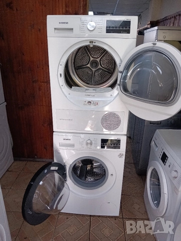 Комплект пералня и сушилня с термопомпа Сименс Siemens IQ 500 A+++ 8кг 2 години гаранция!, снимка 2 - Перални - 52809036