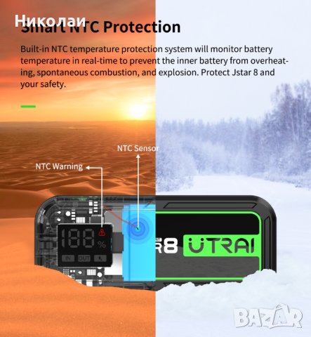 Много мощен Jump starter UTRAI  Jstar8 3000A, снимка 4 - Други инструменти - 43034158