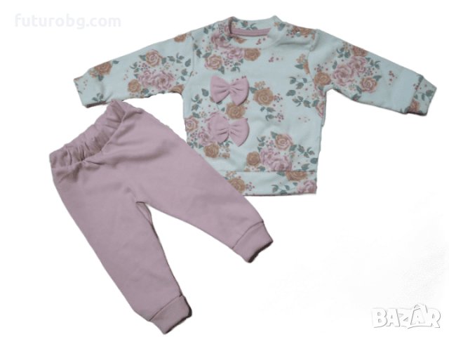 Комплект от две части за бебе момиче с щампи на рози, снимка 3 - Комплекти за бебе - 39158075