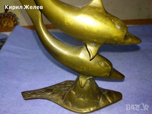 КРАСИВИ ДЕЛФИНЧЕТА Декоративна ФИГУРАЛНА НАСТОЛНА МЕСИНГОВА СТАТУЕТКА - За ТЕМА ФАУНА ИНТЕРИОР 41397, снимка 12 - Статуетки - 43920958
