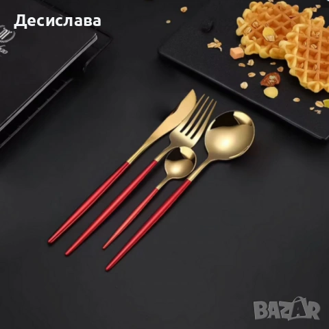 Комплект прибори за хранене от 24 части с луксозен дизайн и магнитна кутия, снимка 7 - Прибори за хранене, готвене и сервиране - 53137416