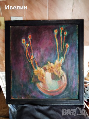 стара картина-цветя, снимка 3 - Картини - 26792600