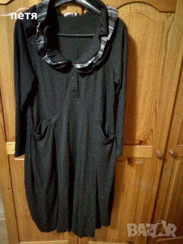 тъмно сива рокля тип балон, снимка 1 - Рокли - 39027988