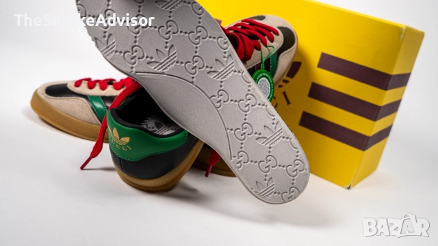 Унисекс Обувки Adidas x Gucci Gazelle Black Green Red, снимка 7 - Маратонки - 52170261