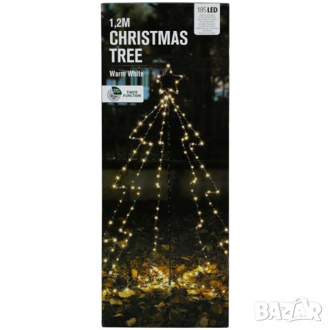 Коледно дърво метално със светлини  130см 185 led, снимка 1 - Декорация за дома - 43064312