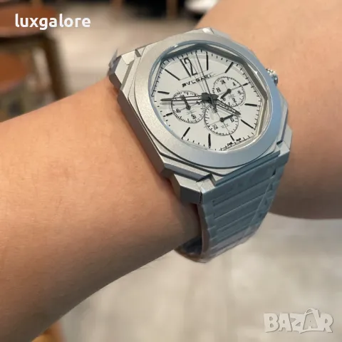 Мъжки часовник BVLGARI Octo Finissimo Chronograph с кварцов механизъм, снимка 5 - Мъжки - 47924035