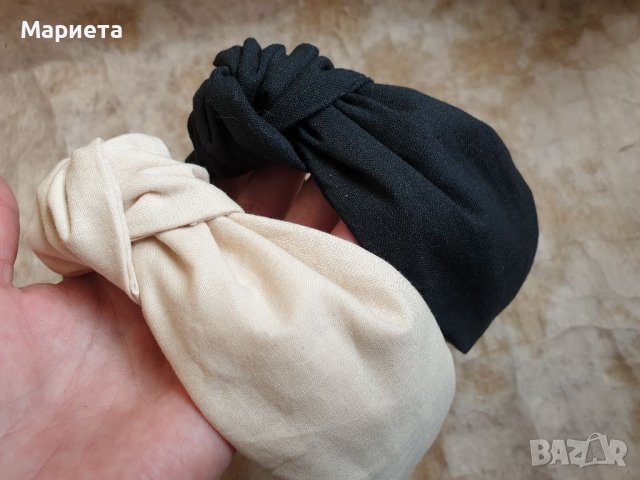 Диадема с възел Черна диадема с бели точки Черна диадема Натурално бяло Диадеми Ръчна Изработка , снимка 5 - Аксесоари за коса - 36862542