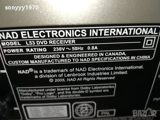 NAD L35 DVD RECEIVER-ВНОС SWISS 0403251014, снимка 16 - Ресийвъри, усилватели, смесителни пултове - 49354520