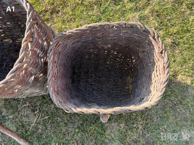 Стари плетени кошове. , снимка 5 - Антикварни и старинни предмети - 50692904