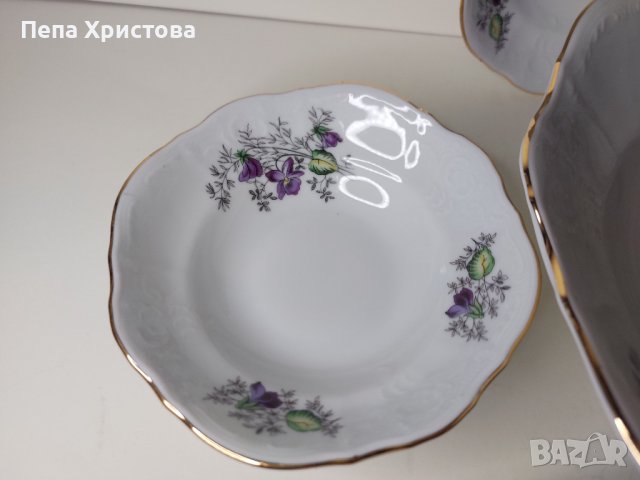 Порцеланов сервиз за разядки Bernadotte, Чехия., снимка 10 - Прибори за хранене, готвене и сервиране - 40686043
