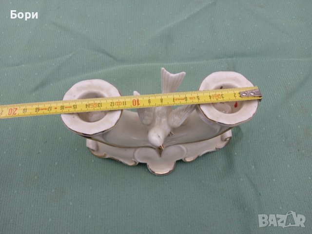 Стар порцелан свещник, снимка 8 - Декорация за дома - 36634859