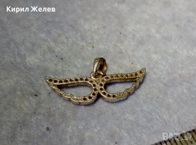 ДОМИНО МАСКА СКЪПОЦЕННА СРЕБЪРНА ВИСУЛКА СРЕБРО 925 с БЯЛА ПОЗЛАТА и ЦИРКОНИ АРТ МЕДАЛЬОН 47284, снимка 3 - Колиета, медальони, синджири - 49605850