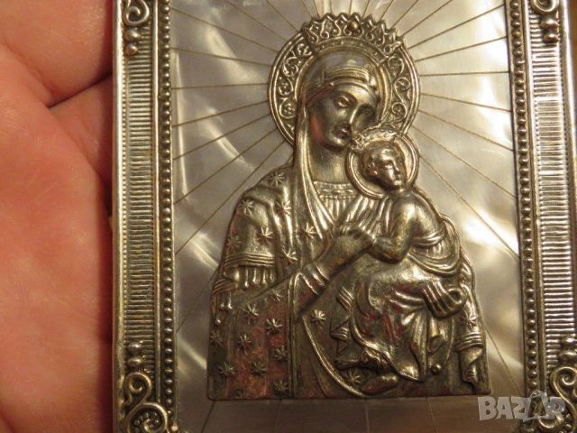 Нагръден знак  медальон богородица, Дева Мария  със седеф -внос от Израел, Йерусалим, снимка 5 - Антикварни и старинни предмети - 28870780