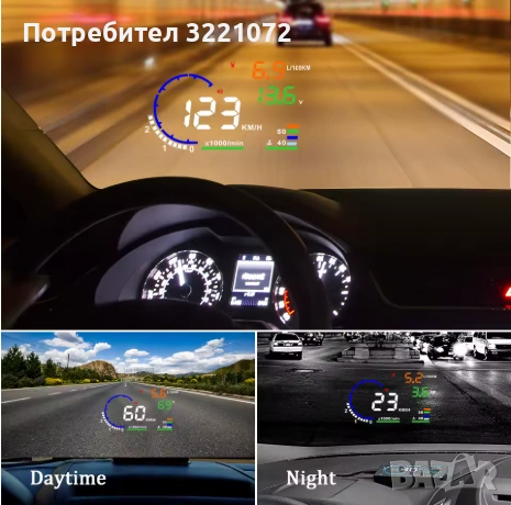 Многофункционален Headup Display (HUD), OBD2, модел А8 (хедъп дисплей), снимка 2 - Аксесоари и консумативи - 53238523