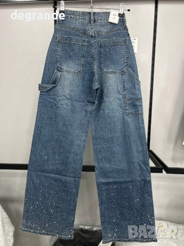 НАМАЛЕНИ Ефектни дънки с камъчета Хс С Л , снимка 2 - Дънки - 52542237