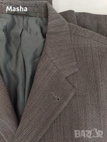 JOOP! Vintage Многоцветено вълнено мъжко сако с рибена кост L, снимка 5 - Сака - 52815453